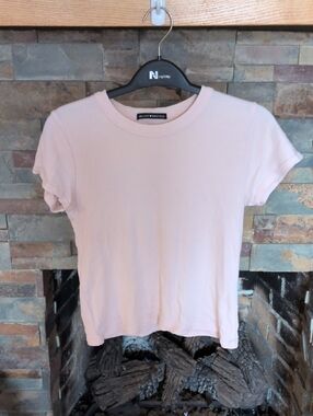 Brandy Melville Pale Pink Short Sleeve Crewneck Tee